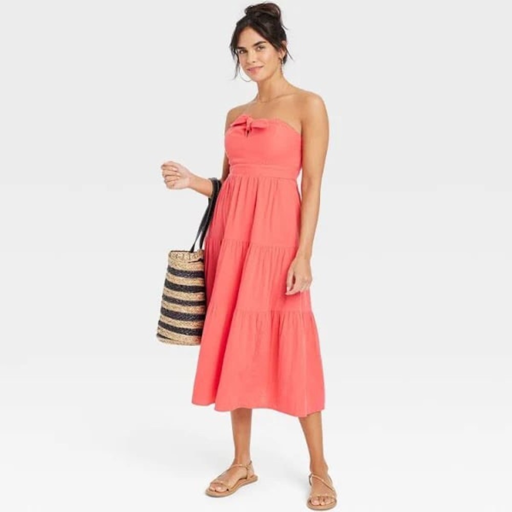 Universal Thread Coral Glee Strapless Sundress Size XS